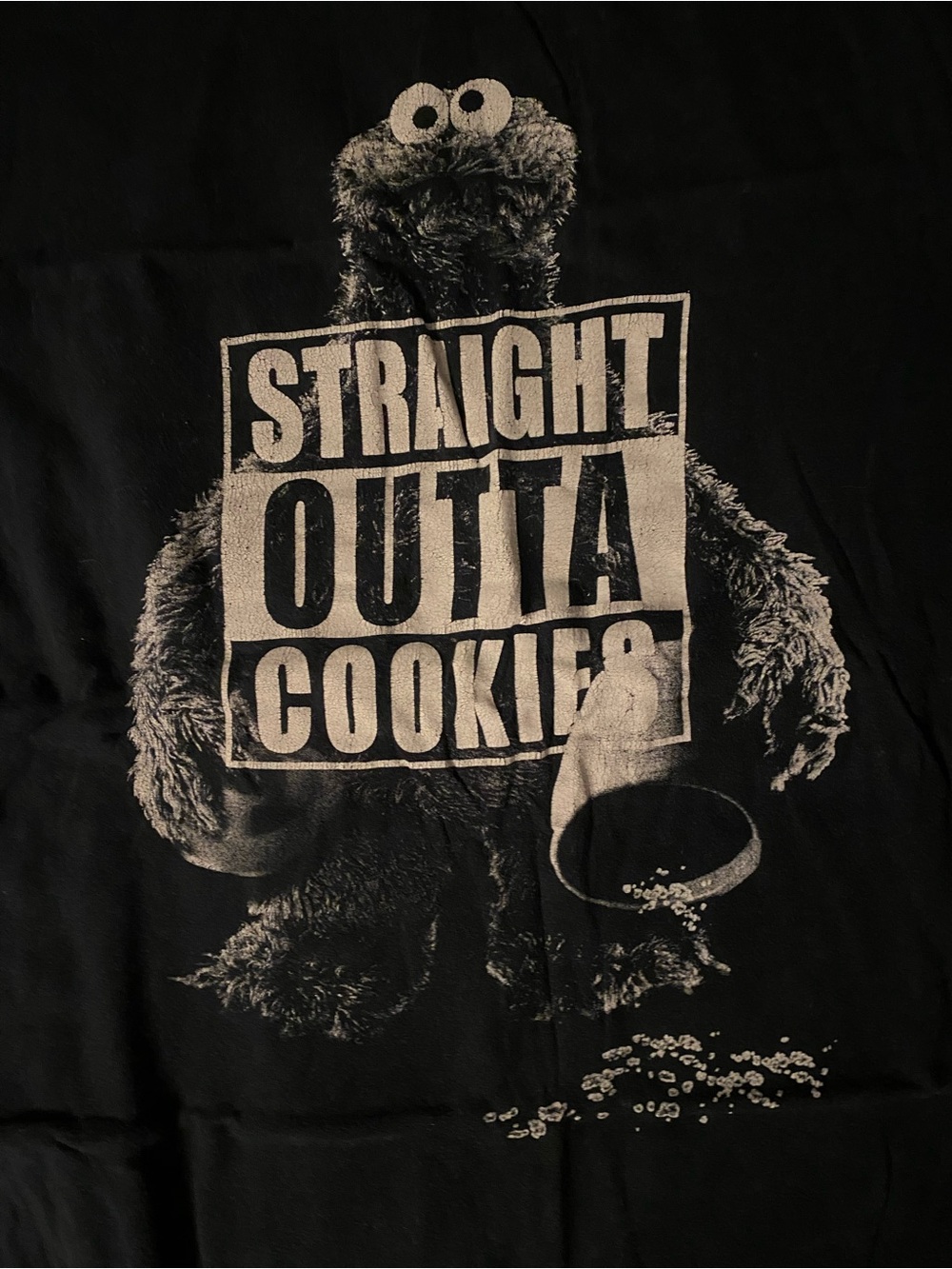 Sesame Street Black "Straight Outta Cookies" Cookie Monster Graphic Tee